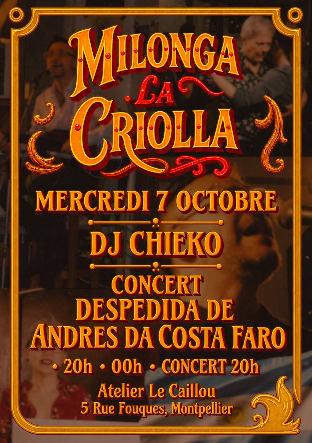 Milonga la Criolla – Concert despedida d’Andrés Da Costa Faro, Montpellier